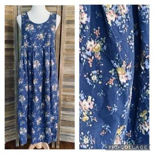 Vintage LAURA ASHLEY Cottagecore Smock Tank Dress Size 4